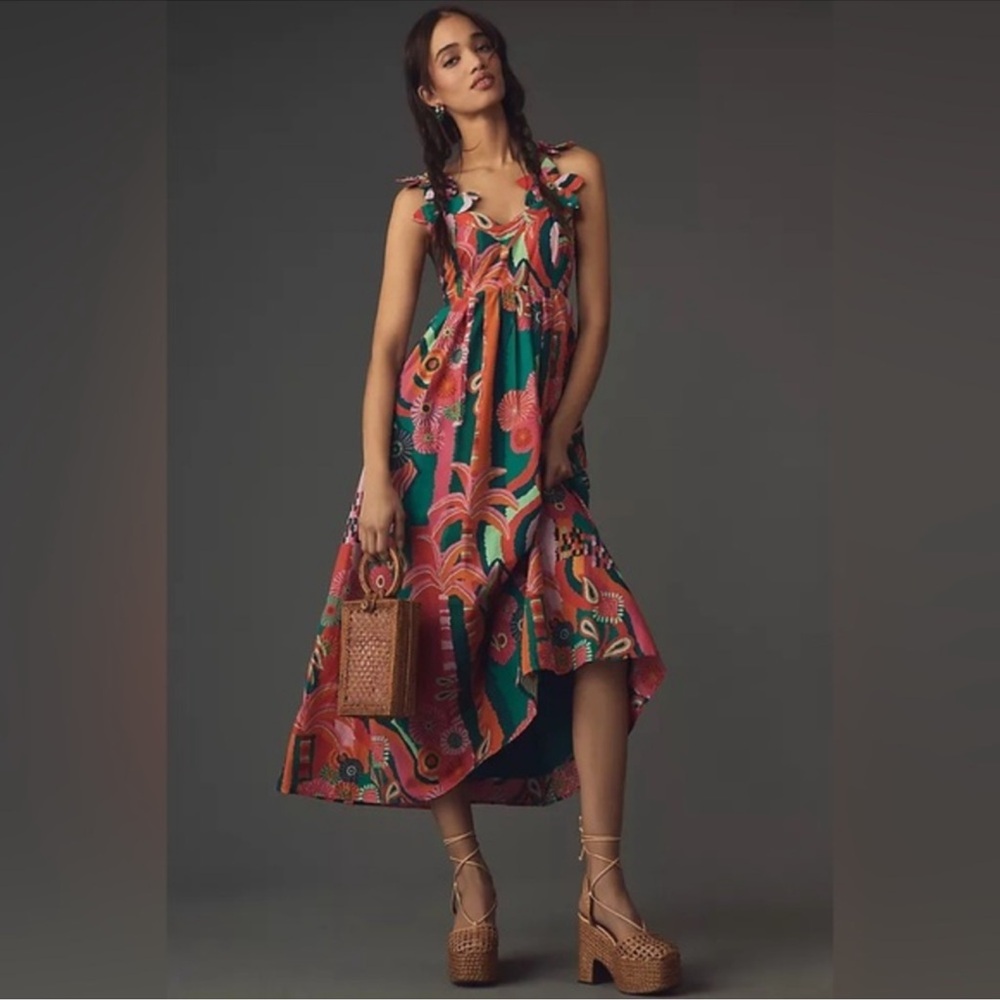 RESELLER BUNDLE Farm Rio Pleated Palm Midi Dress NWT X 4